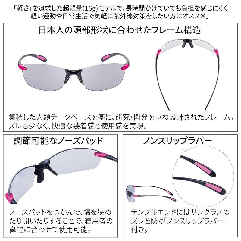 Used SWANS Sports Polarized Sunglasses Airless Leaf Fit Polarized Lens Model SALF-0053 BK Black X Magenta Driving Fishing Running Climbing 1