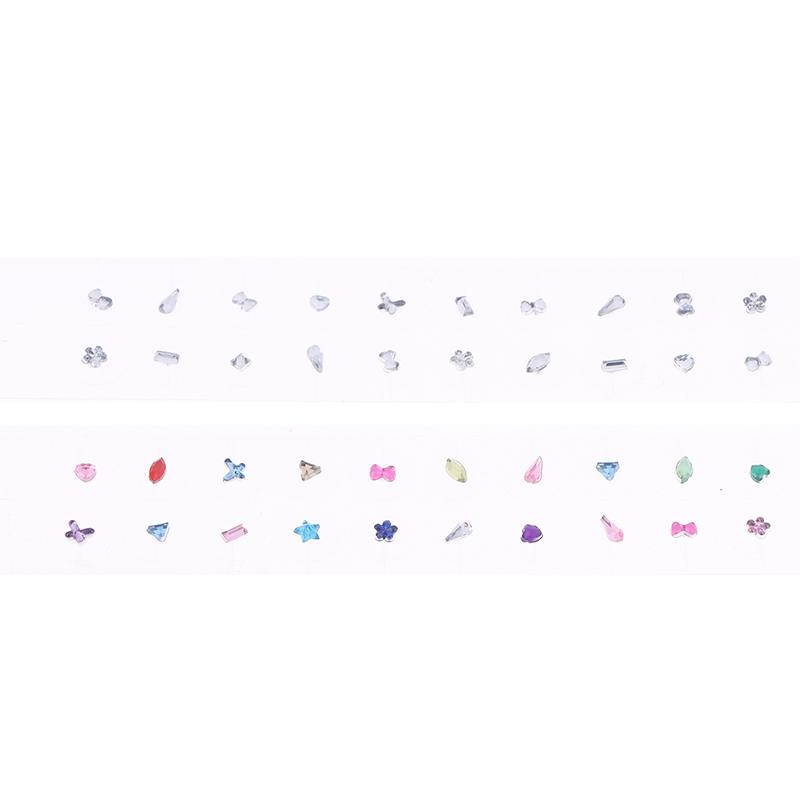 20 Pcs/Sheets Ear Seed Acupuncture Auricular Alien Colored Diamonds Disposable Ear Stickers Massage Therapy Needle Patch