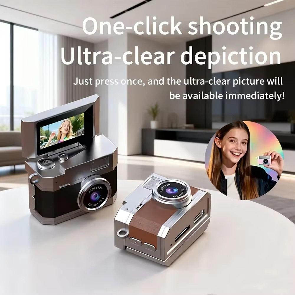 1.47 Inch Screen Thumb Keychain Camera HD 1080P Flip Screen Camera Mini Digital Camera Selfie