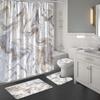 Marble Bathroom Sets With Shower Curtain And Rugs And Accessories, Abstract Grey Gold White, Modern, Gray Bathroom Decor Set