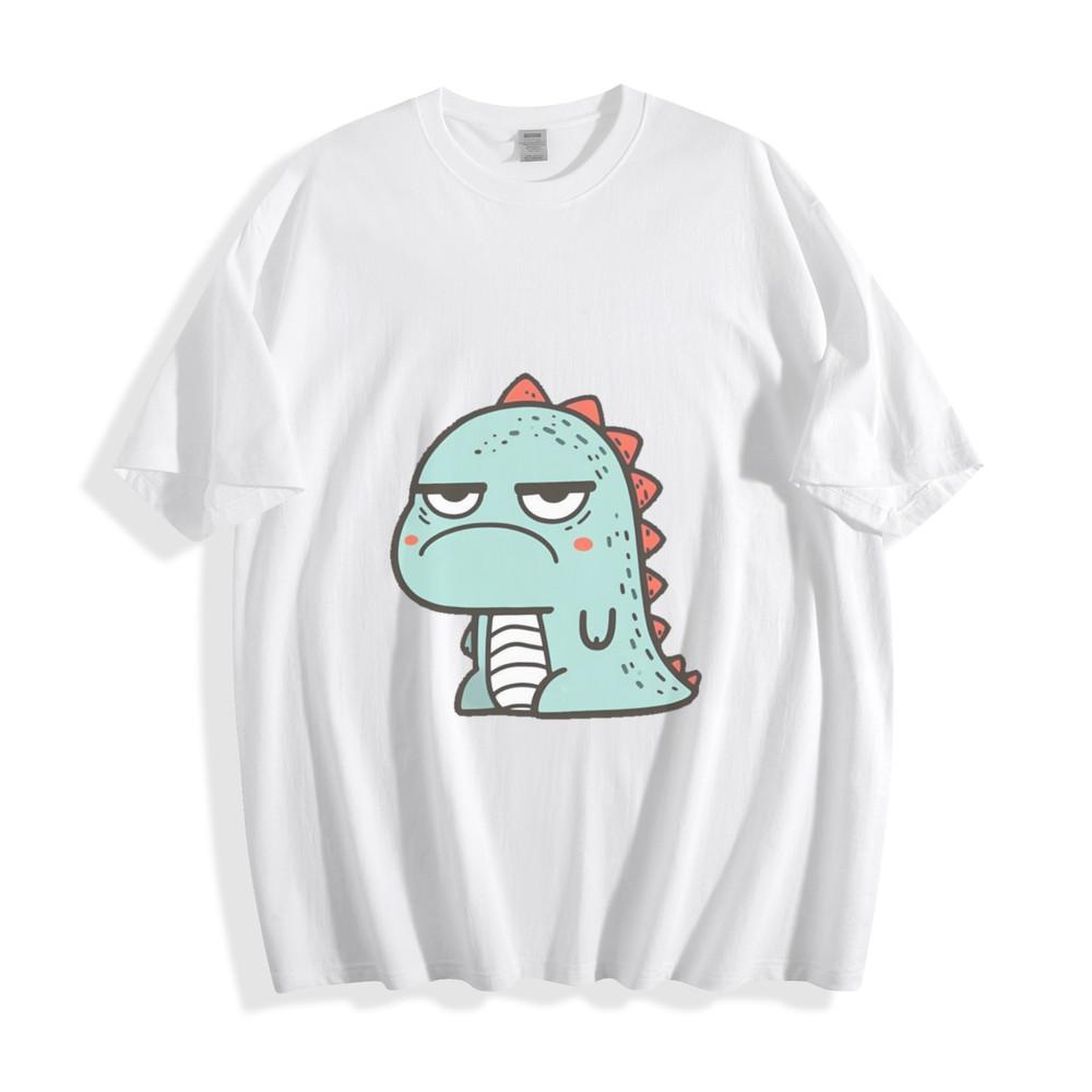 Sassy Dino Cartoon T-Shirt - Adorable Grumpy Prehistoric Unisex Tee