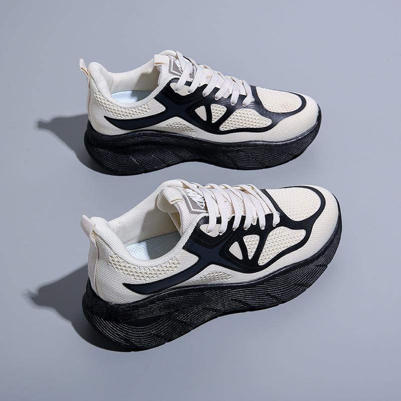 Fashion Spring Orange Platform Shoes Breathable Mesh Sneakers for Women Thick Sole Casual Shoes Women Sneakers Tennis Ladies Shoes