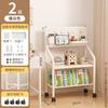 Mobile Iron Bookshelf with Wheels -  Rolling Cart for Kids, Home Storage, Living Room Organizer, Easy Move Bookcase