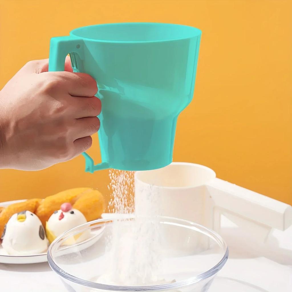 1pc-Kitchen Accessories Cup Type Semi-automatic Filter Screen Baking Tool Handheld Powder Screen