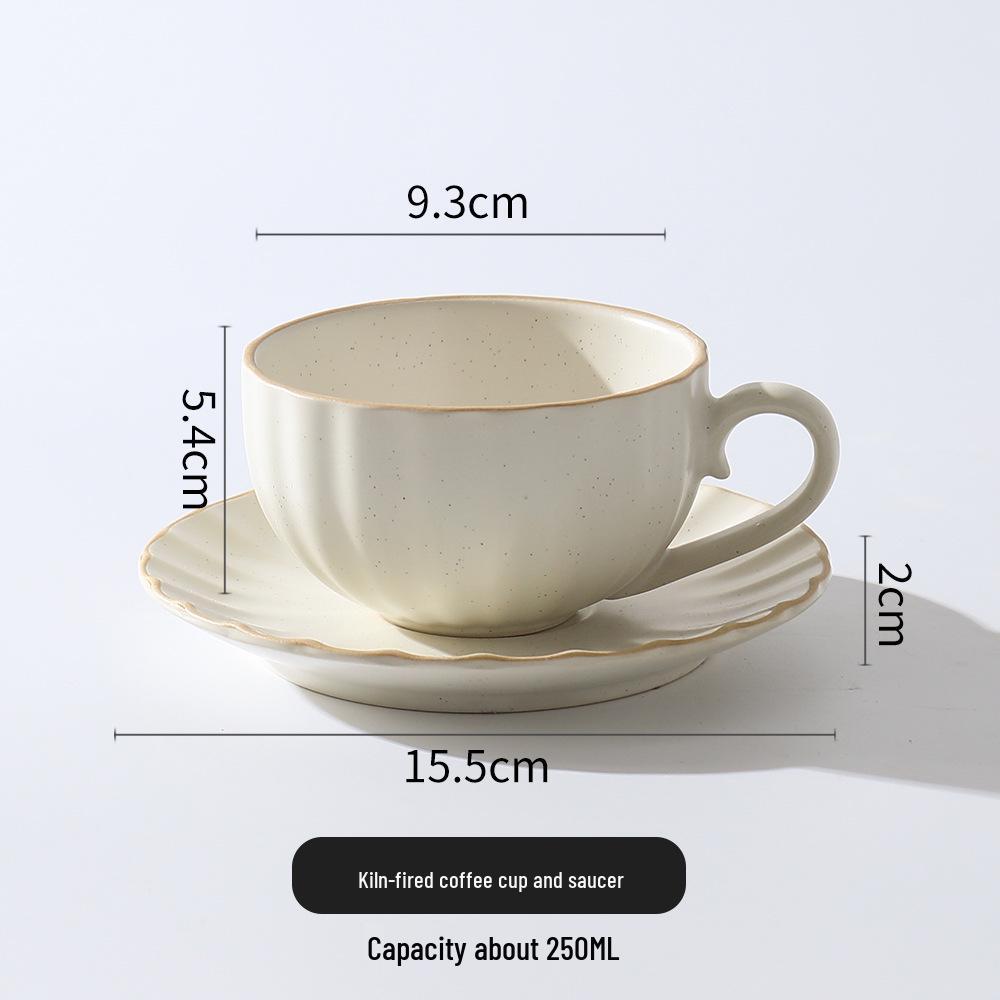 Retro Japanese Ceramic Coffee Cup & Saucer Set - Light Luxury Underglaze Design.
