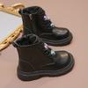 Girls Ankle Boots Children Fashion Boots Zipper Kids Princess Leather Boots All Match Anti-Slippery Non-slip Size 26-37
