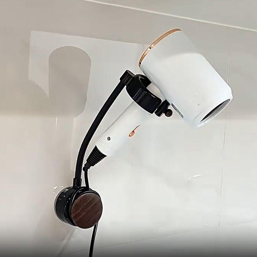 Verstellbare Wandhalterung für Föhne, Lochfreie Föhnhalterung, Haarpflege- und Styling-Werkzeuge