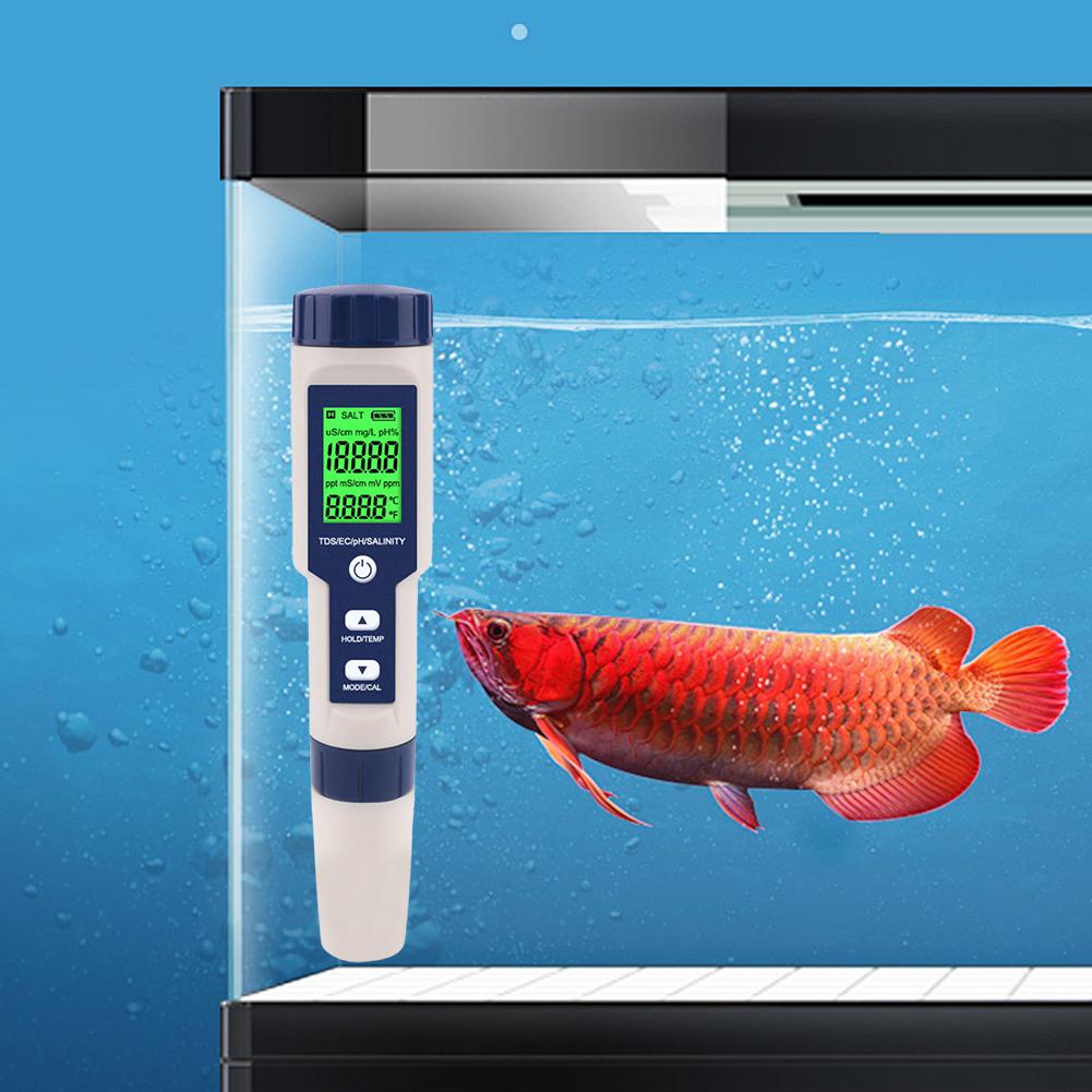 

5 in 1 Digital TDS/EC/PH/Salinity/Temperature Meter Water Quality Tester Water Tester Monitor for Pools Drinking Water Aquariums China Mainland