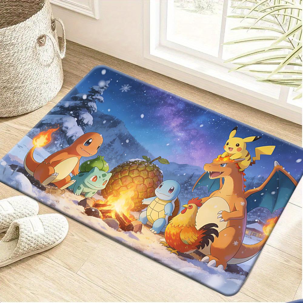 Purple Lightning Shark Lava Volcano Print Non-Slip Floor Mat Doormat 40x60cm