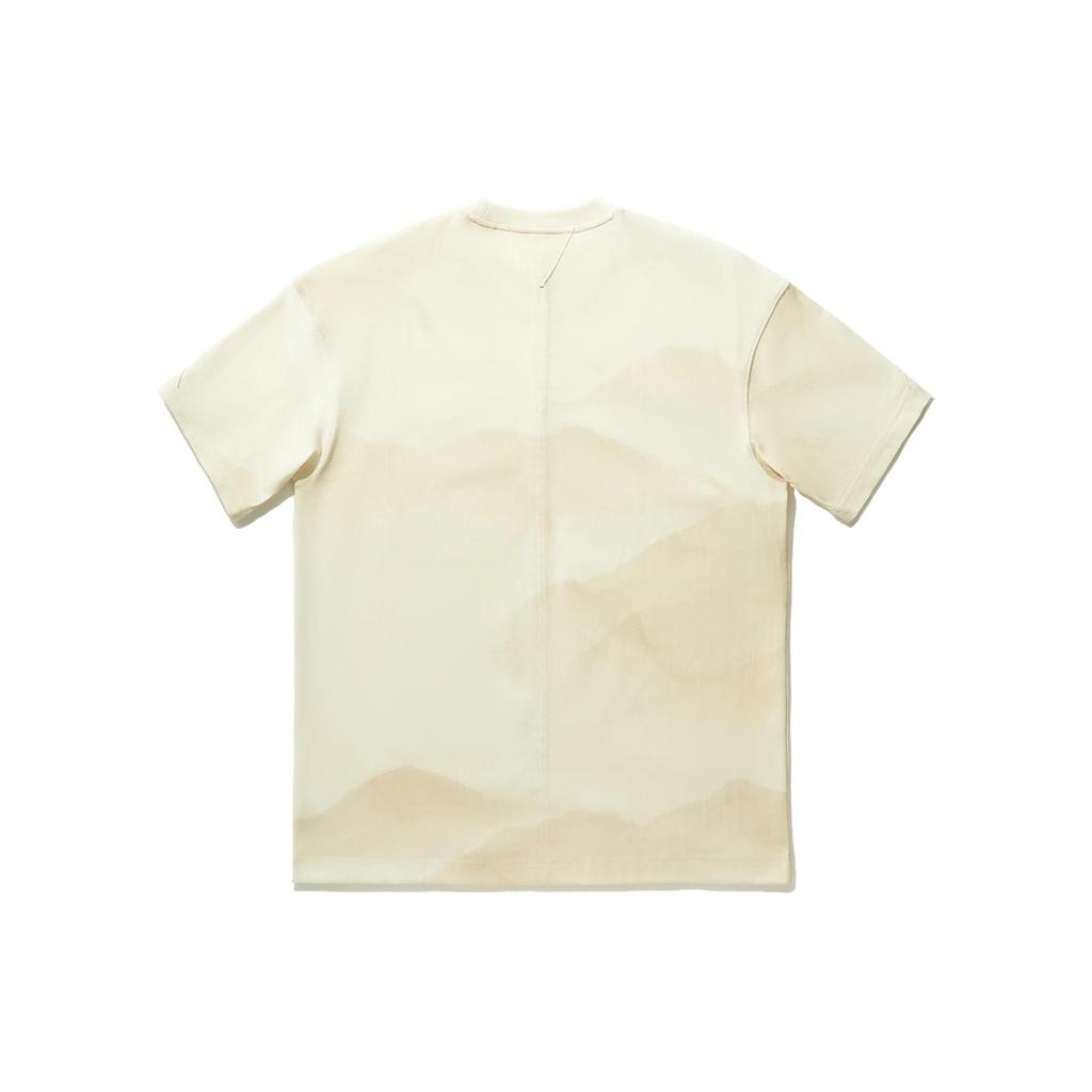 Li Ning X Jackie Chan Collaboration Kung Fu Series All Over Print Loose Comfortable Short Sleeve T-Shirt Men Tops Paper-White AHSU185-2