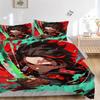 3pcs Tanjiro's Determination Demon Slayer Bedding Set - Includes 1 Quilt Cover and 2 Pillowcases, Comfortable Bedding with Stylish Design fo