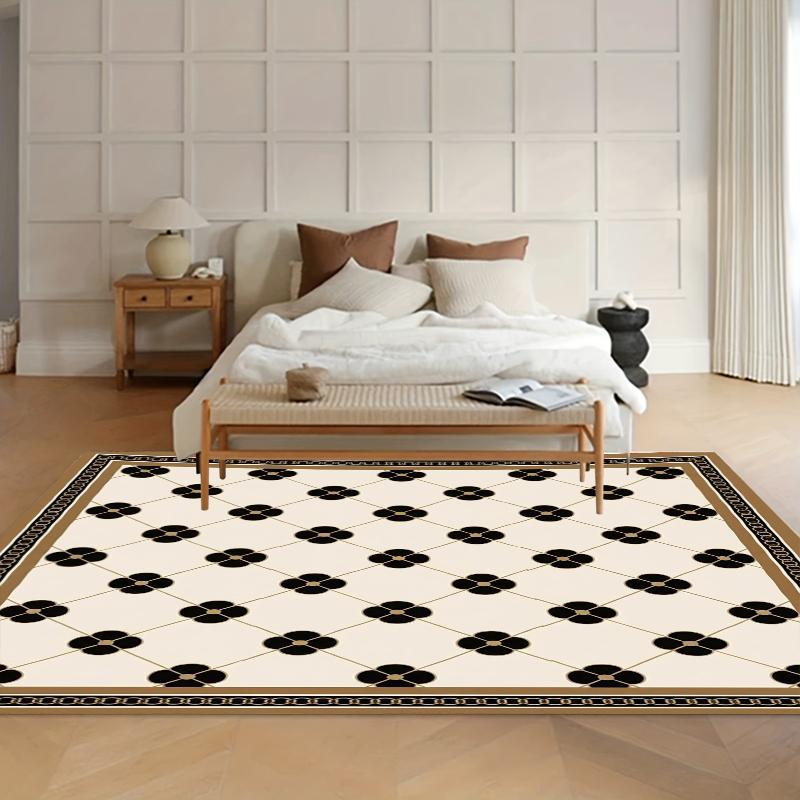 Mid-Century Geometric Clover Rugs Non-Slip Door Mat Washable Carpet for Living Room Bedroom Kid's Room Durable Home Alfombra