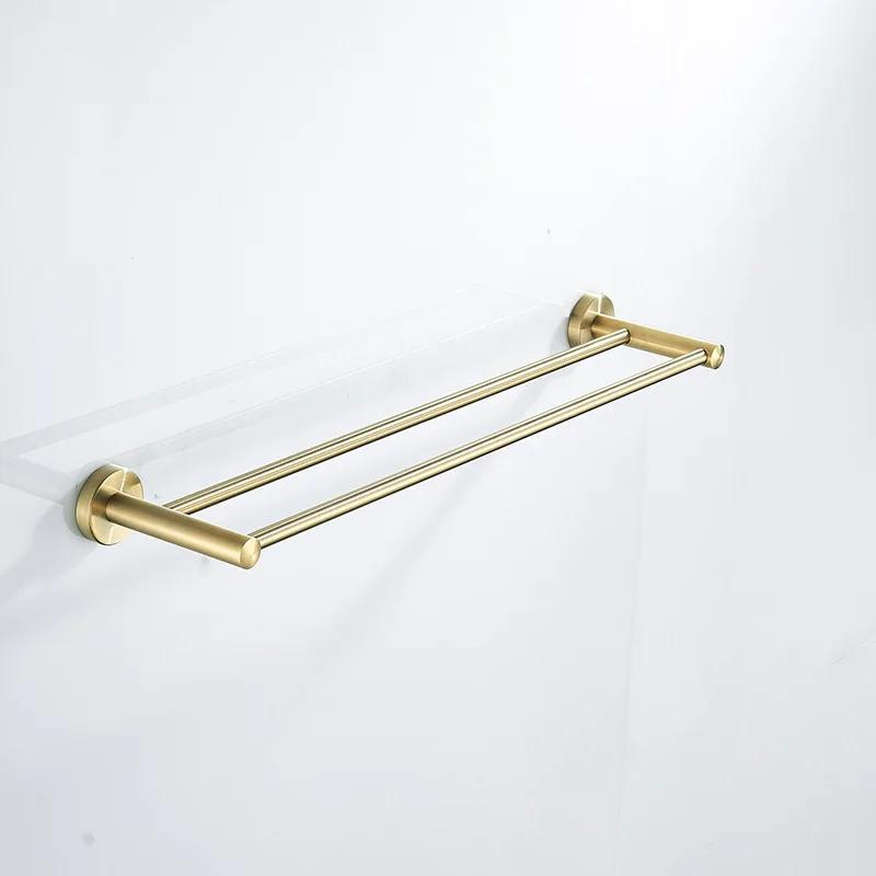 304 Stainless Steel Brushed Gold Towel Rack Ring Bathroom Bath Towel Rack Bathroom Accessorie Toilet Paper Holder