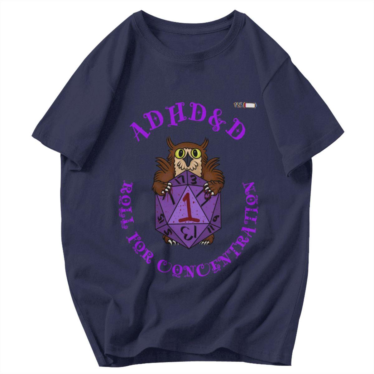 

Men T Shirt ADHDD Roll For Concentration Awesome Unique Y2K Graphic Crewneck Unisex Tops T Shirts 4XL