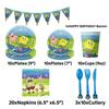 SpongeBob Birthday Party Disposable Tableware Set: Plates, Cups, Napkins, Cartoon Decorations for Girls