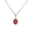 Exquisite Russian 585 Purple Gold Red Crystal Rhombus Pendant Simple Versatile Color Gold Plated Rose Gold Necklace Women
