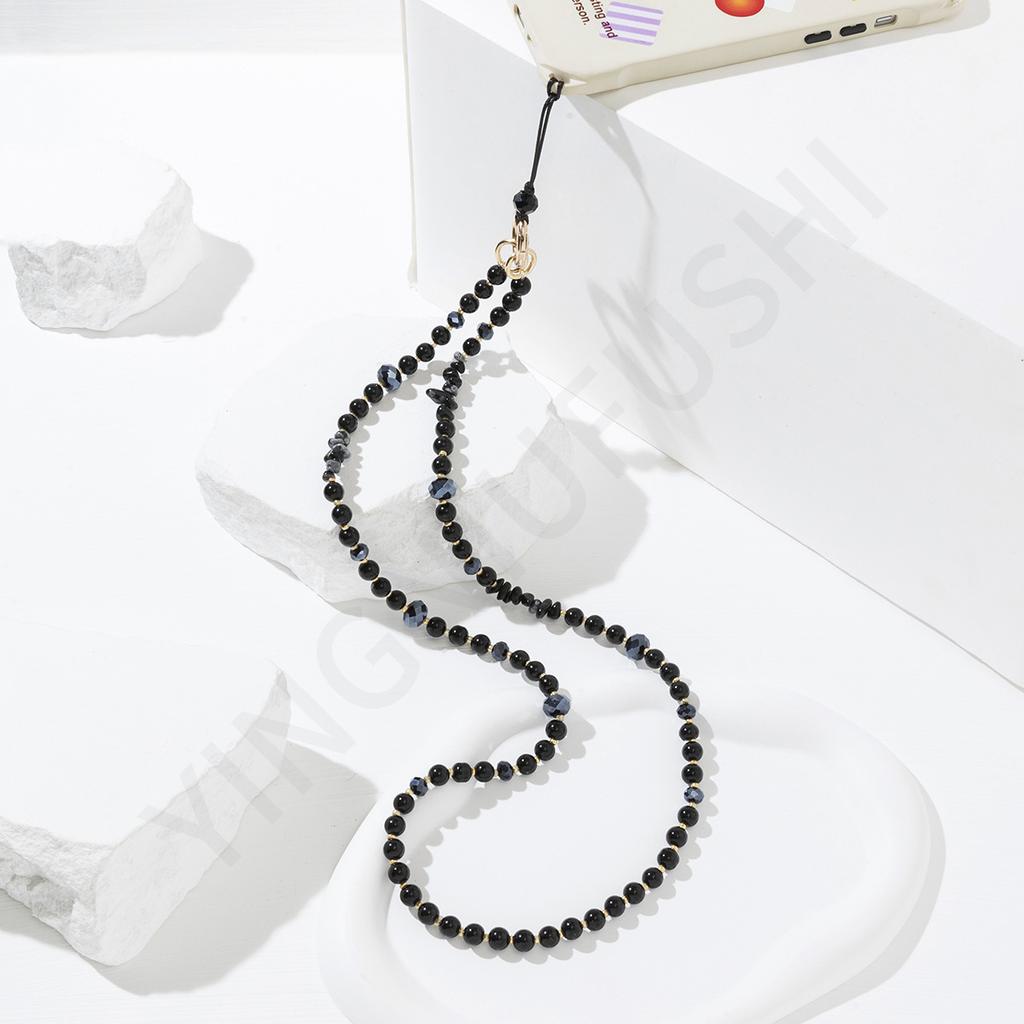 ins acrylic mixed color long neck mobile phone chain color portable oblique span chain mobile phone case hanging chain