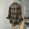 Women's Plaid Flannel Shirt Oversized Casual Button-Up Long Sleeve Blouse