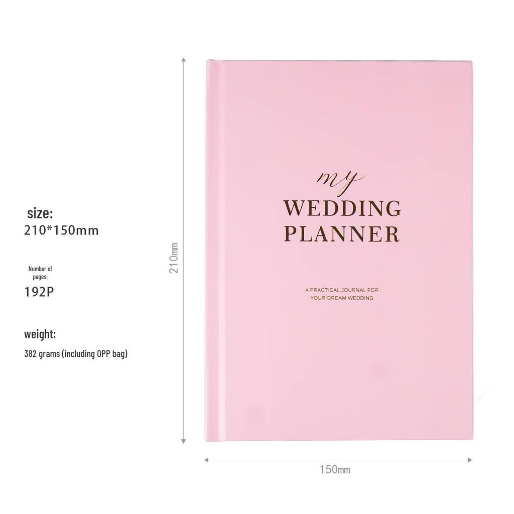 Red Hardcover Wedding Planner and Budget Notebook