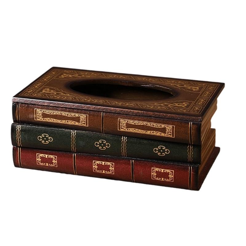 Wood Tissue Box Holder Retro American Styles Home Decoration Kitchen Countertop Organizers