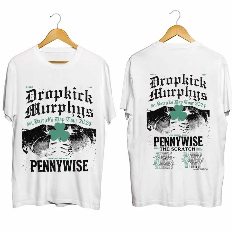 Dropkick Murphys St. Patrick’s Day Tour 2024 Shirt, Dropkick Murphys Band Fan Unisex T-Shirt S