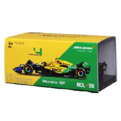Bburago 2024 Model Signature Series F1 McLaren MCL38 Senna Memorial Color Lando Norris Race Sports Car Mini Car Diecast Car Complete Product Senna
