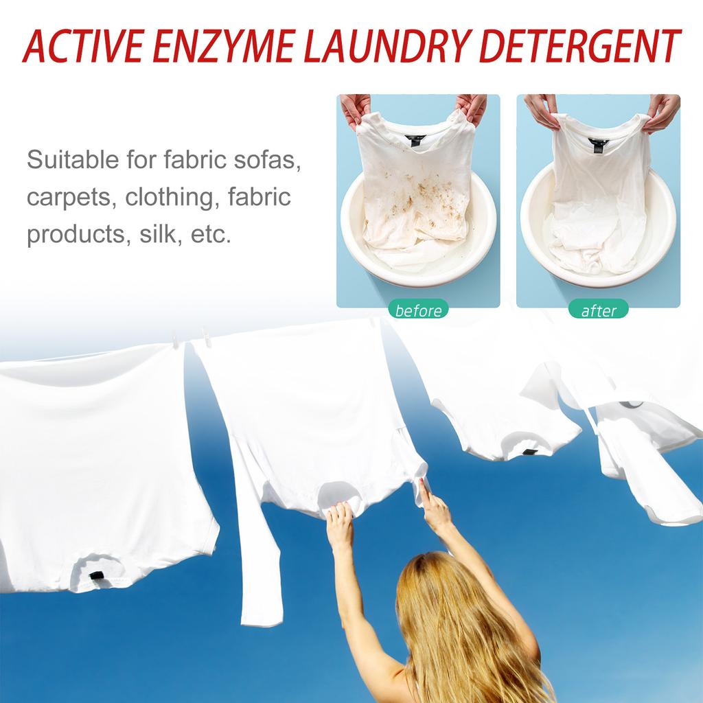 JUE-FISH Biological Enzyme Cleaner for Clothing Cleaning Removing Yellow Stains Stubborn Oil Stains and Laundry Detergent