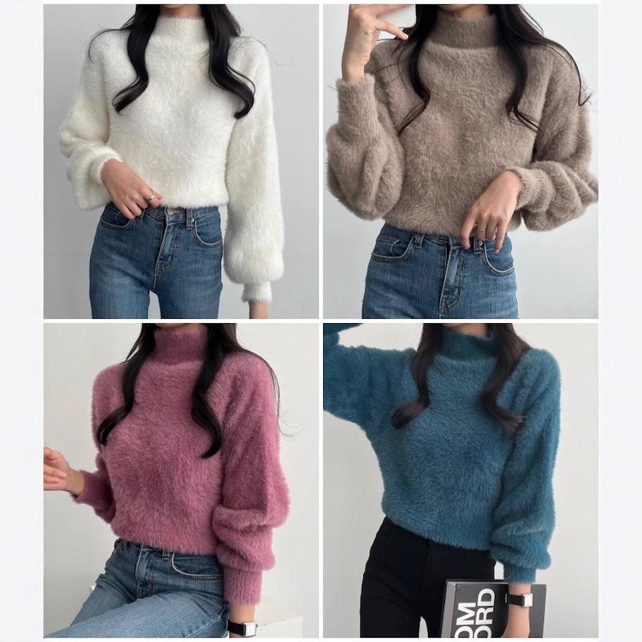 

Women s Soft Mink Knit Base Layer Sweater - Large, Autumn/Winter One Size малини рожевого кольору