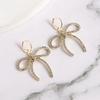 Elegant Gold Plated Metal Earring Unique and FashionableThin Hoop Earring with Unique Details Cute Bowknot Ear Rings