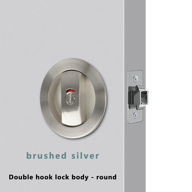 Square Indication Push-pull Door Lock Bathroom Embedded Sliding Door Invisible Hook Lock Sliding Door With No Indication Lock