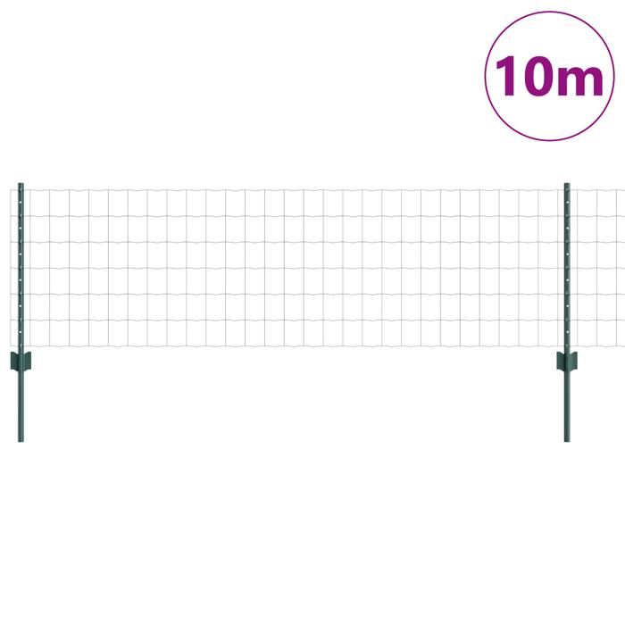 VidaXL Clôture Euro avec 5 poteaux en U Vert 0.6x10 m Acier 3335989