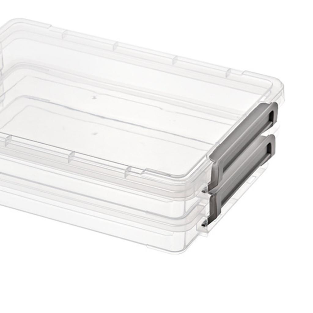 2pcs Plastic Portable File Box Stackable Dustproof Protective Clear  Document Case for Document Ph