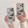 Custodia di lusso in TPU trasparente elettroplaccato con motivo a gattino e cucciolo per iPhone 15 Pro Max 14 13 12 Pro, con protezione anticaduta integrale e fiocco