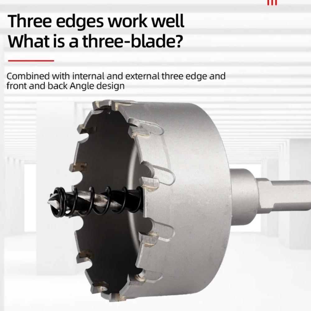 1PCS 50-80mm TCT Carbide Hole Cutter/Expander for Metal Thick Plates & Aluminum Alloy - Heavy Duty Hole Saw Drill Bit