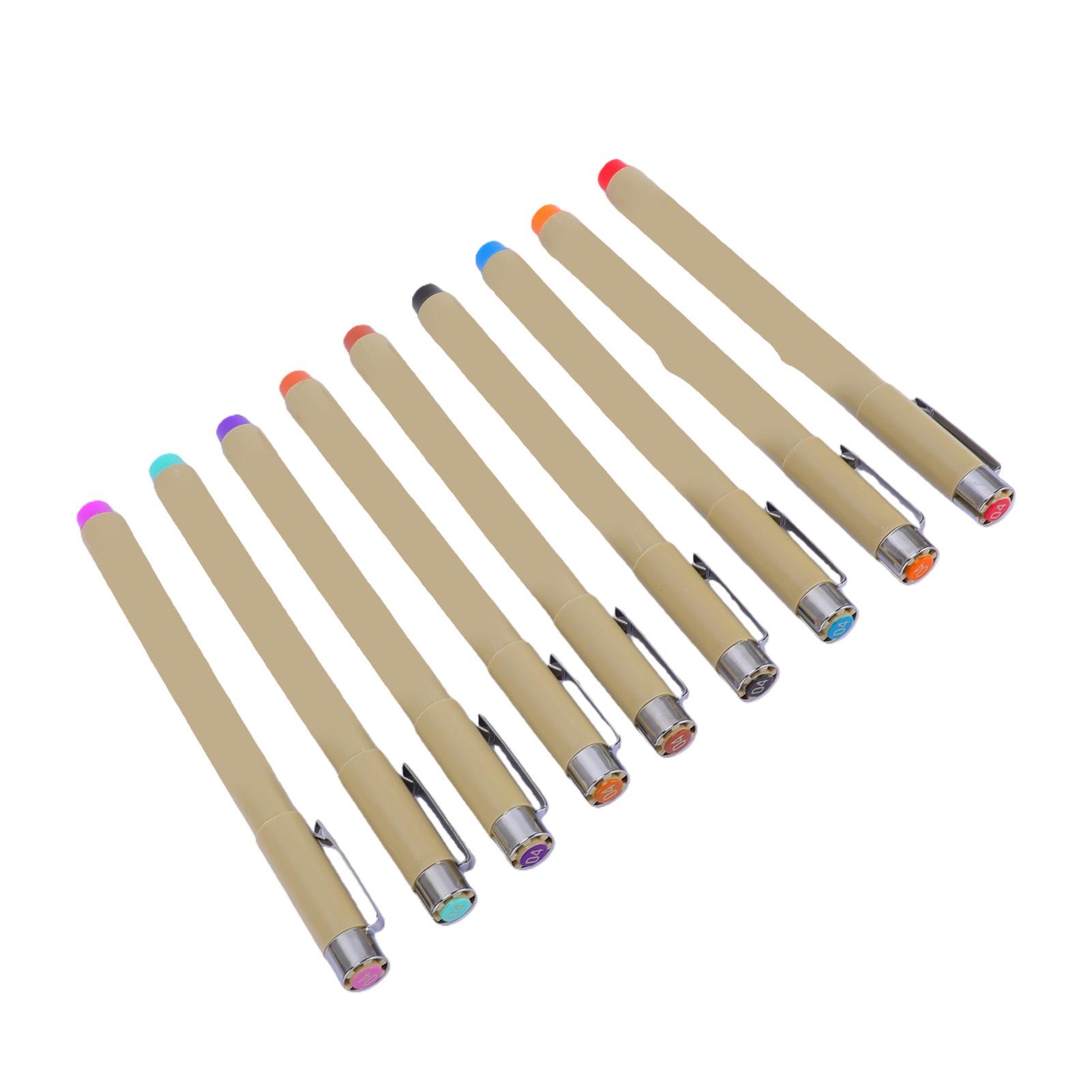 

9PCS Fine Liner Pen Sketch Drawing Pens Water Proof Ink for Artists Sketching Watercolor Calligraphy Detail Outlining