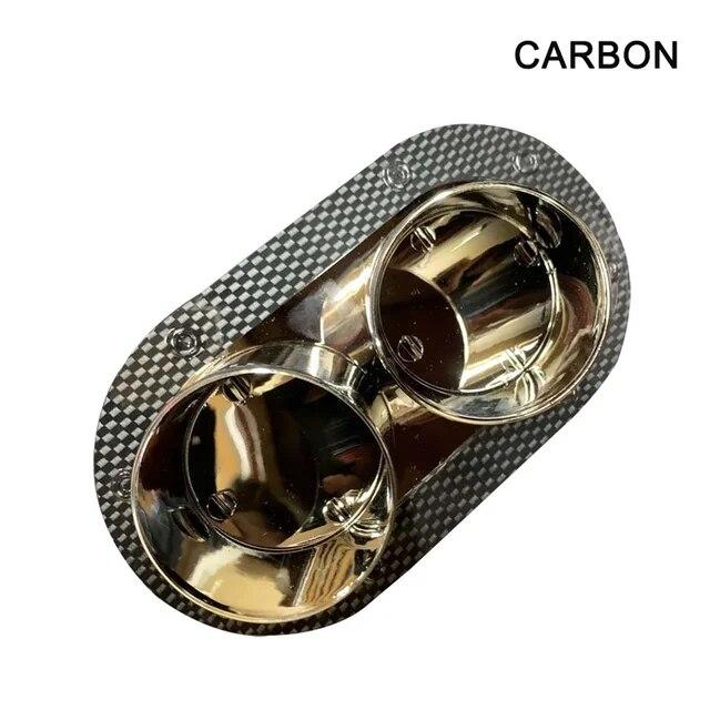 Univerzálny 1ks Auto Zadný nárazník Dvojitý výstup Zadný tlmič výfuku Koncovka tlmiča Nálepka hrdla Dekoratívne pre Toyota VW Honda Accessori