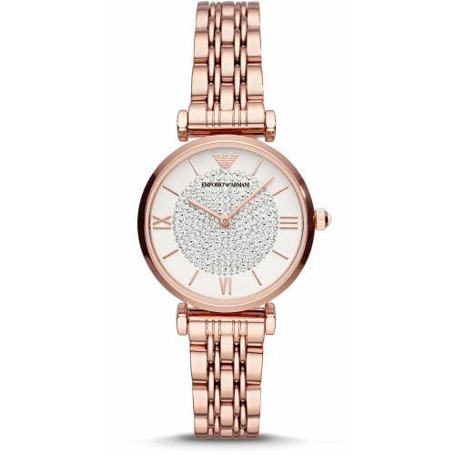 Emporio Armani GIANNI T-BAR AR11244 Women's Watch, Officially Imported, Pink Gold