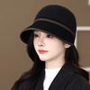 High Quality Elegant Fashion Hat Women's Autumn and Winter New Equestrian Hat Wide Brim Show Face Ducktongue Bucket Hat
