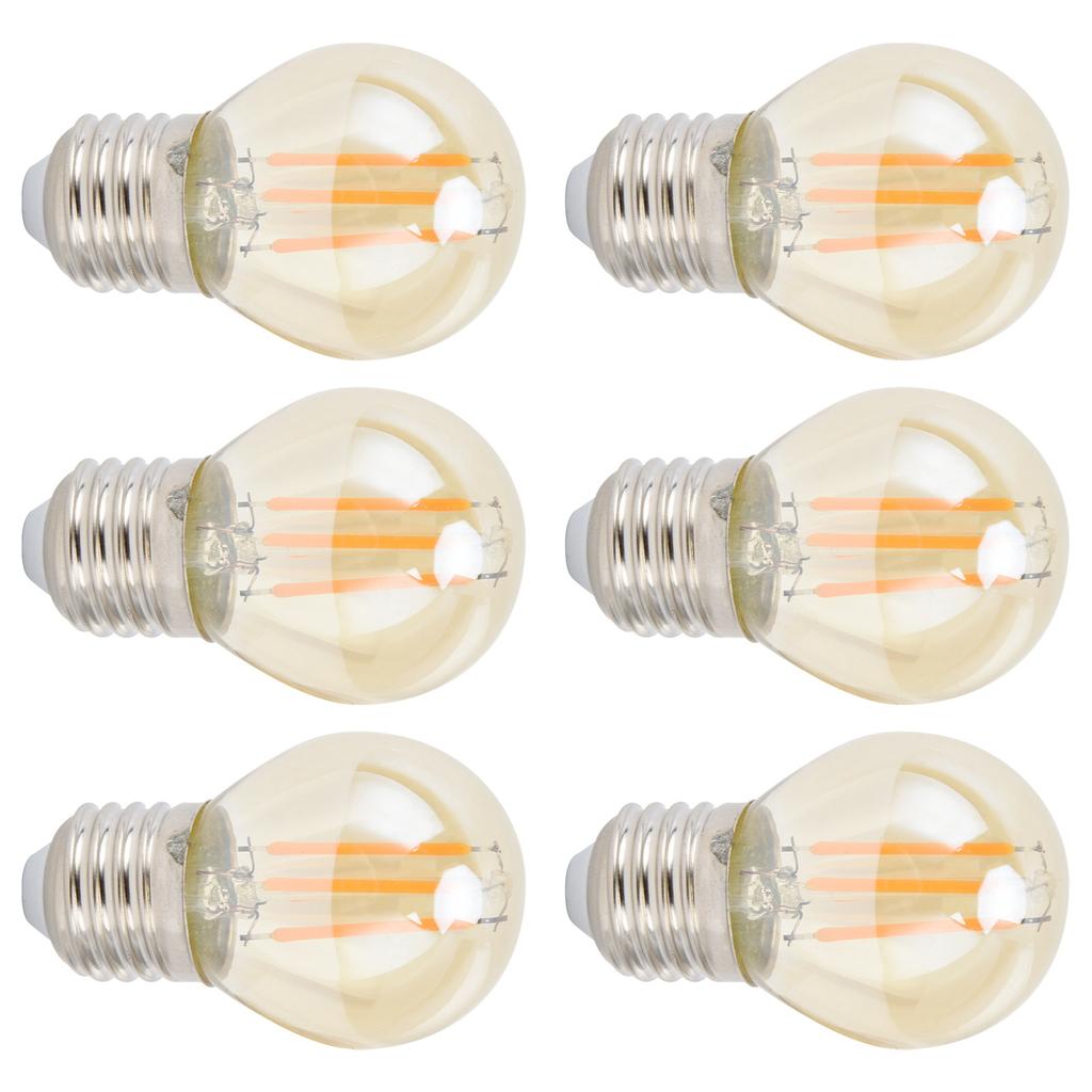6PCS G45 LED Vintage Light Bulb Gold E27 Base Lamp for Home Decorative Bulb 6W 220V Warm Light