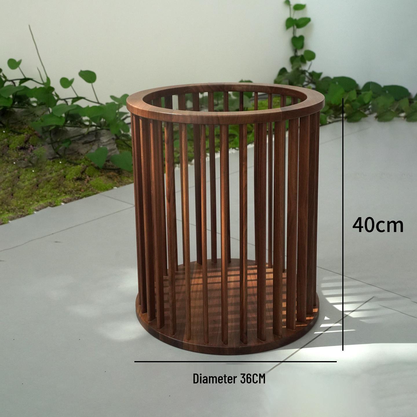 

Black Walnut Solid Wood Laundry Basket - Japanese Style for Bedroom, Bathroom, Hotel, or B&B.