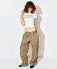 Haitaideupeulaengki Lightweight Coated Cargo Pants Leopard