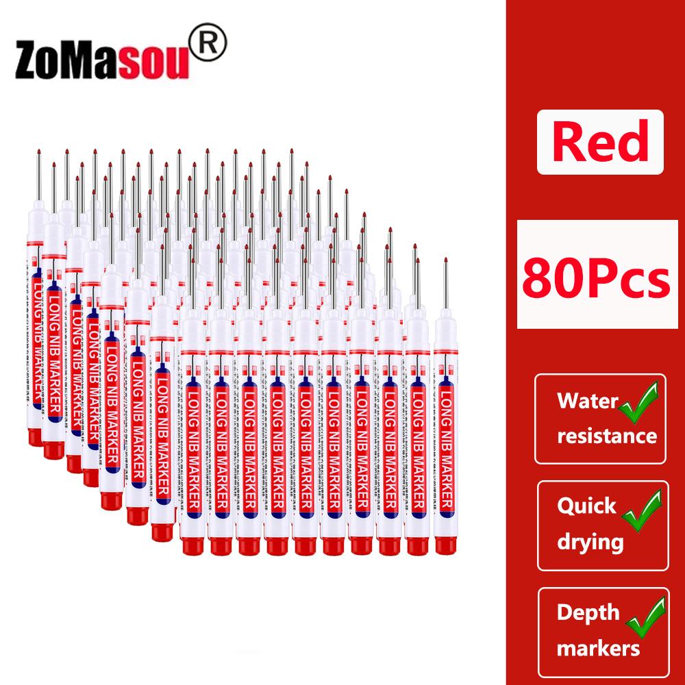 1-100 Stück 20mm Langer Kopf Markerstift Mehrzweck Holzbearbeitung Fliesen Dekoration Tiefloch Marker Stifte Rote/Schwarze/Blaue/Grüne Tinte