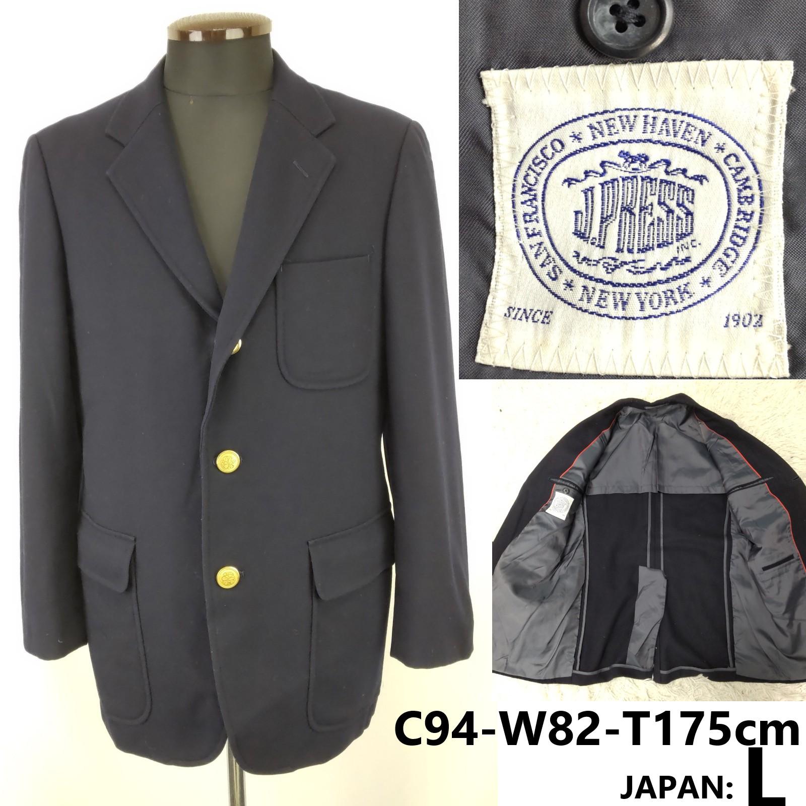 

J.PRESS Navy Blazer Gold Buttons [Men L] Tailored Jacket(USED)