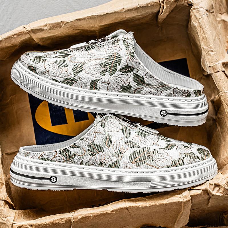 2026 Men's Toe-Guard Slide Slippers Breathable Casual Footwear Flat Sole Non-Slip Comfort Indoor/Outdoor Versatile Daily Wear