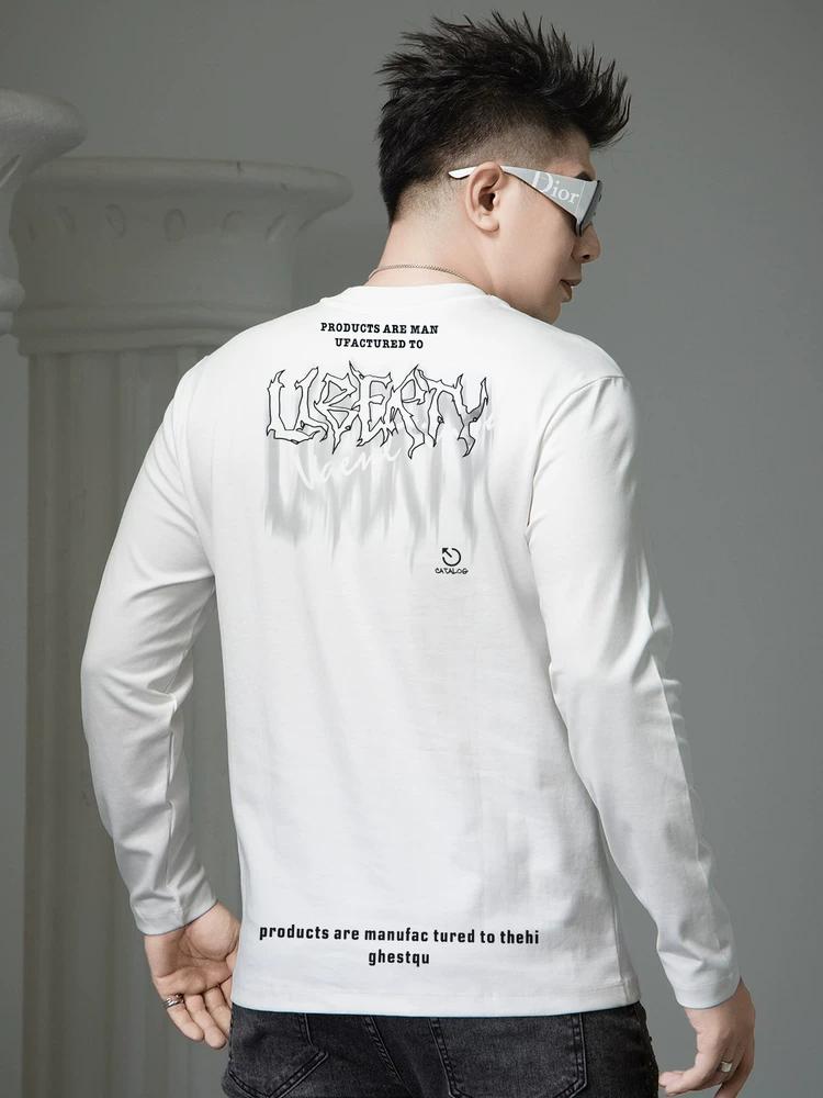 European High-End Men's Long-Sleeve T-Shirt Autumn Base Shirt 2025 New Trendy Brand Printed Casual Top for Men