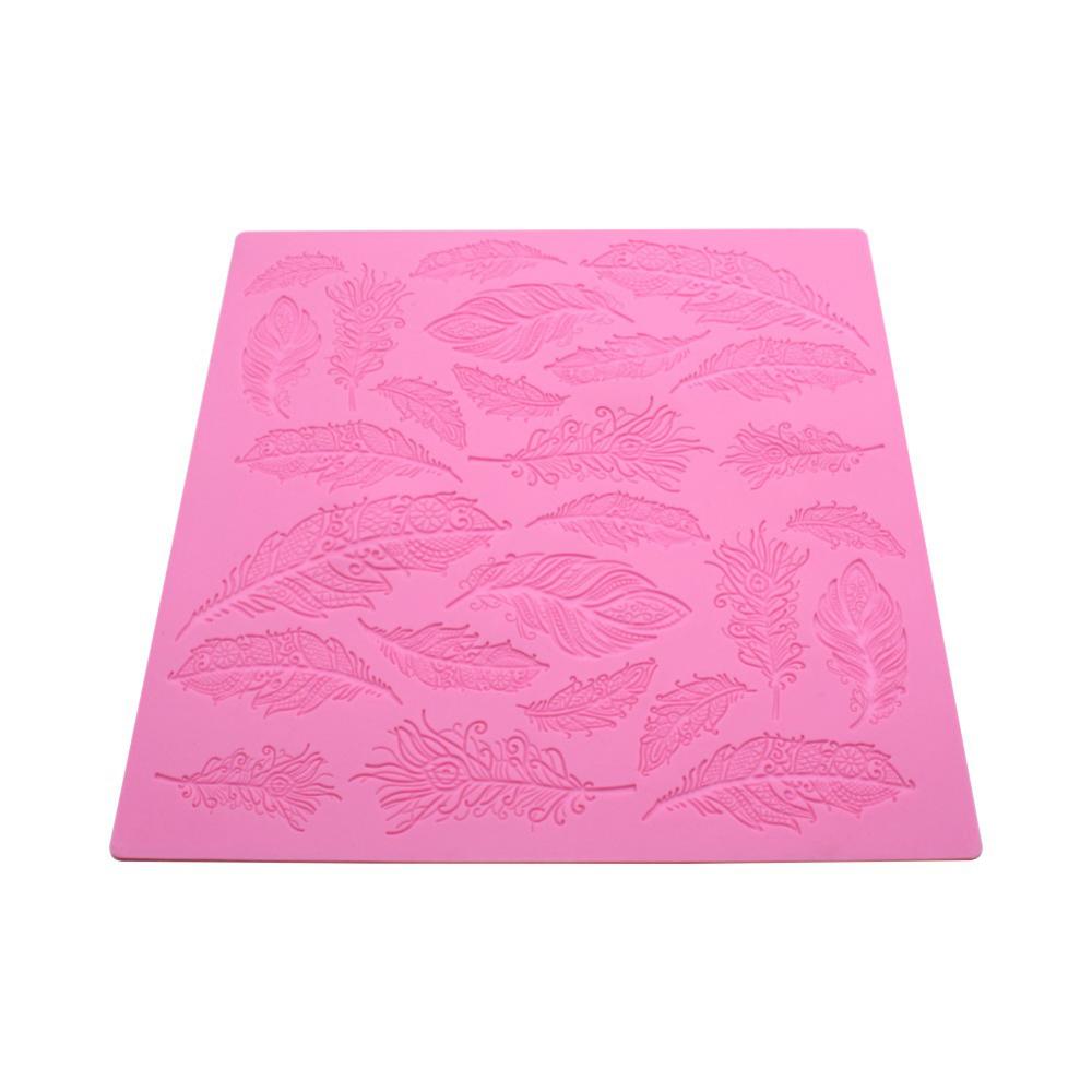 

Перо помадка кружево Pad помадка торт силиконовая форма для выпечки инструмент розовый