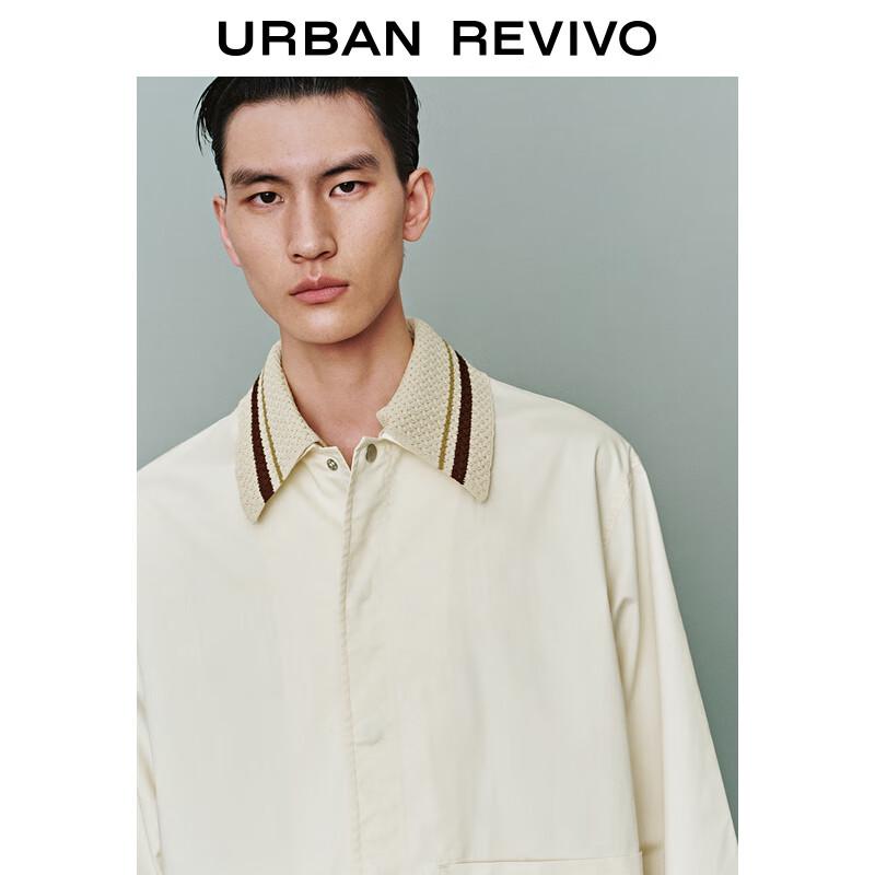 Herren UR Kontrast-Panel Locker Geschnittene Jacke mit Kragen