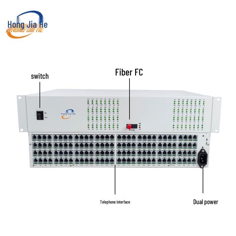 HONGJIAHE JH-128P 128-Channel PCM Voice Optical Transceiver