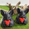 Cute Red Heart Bat 3D Printed Halloween Decoration Novelty Tabletop Sculpture for Spooky Party Haunted House Holiday Decor Fun Gift for Kids & Bat