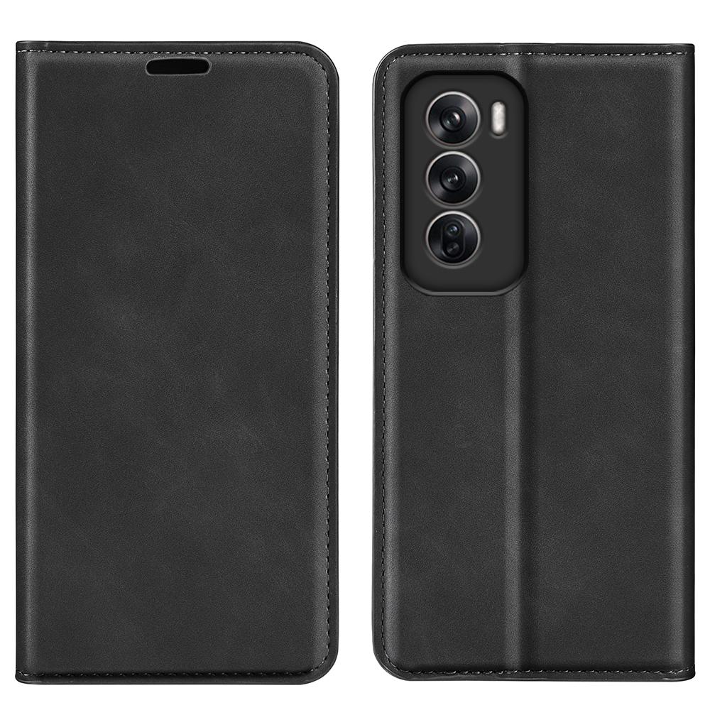 For Oppo Reno12 5G (Global) Wallet Phone Case Skin-Touch Leather Flip Cover
